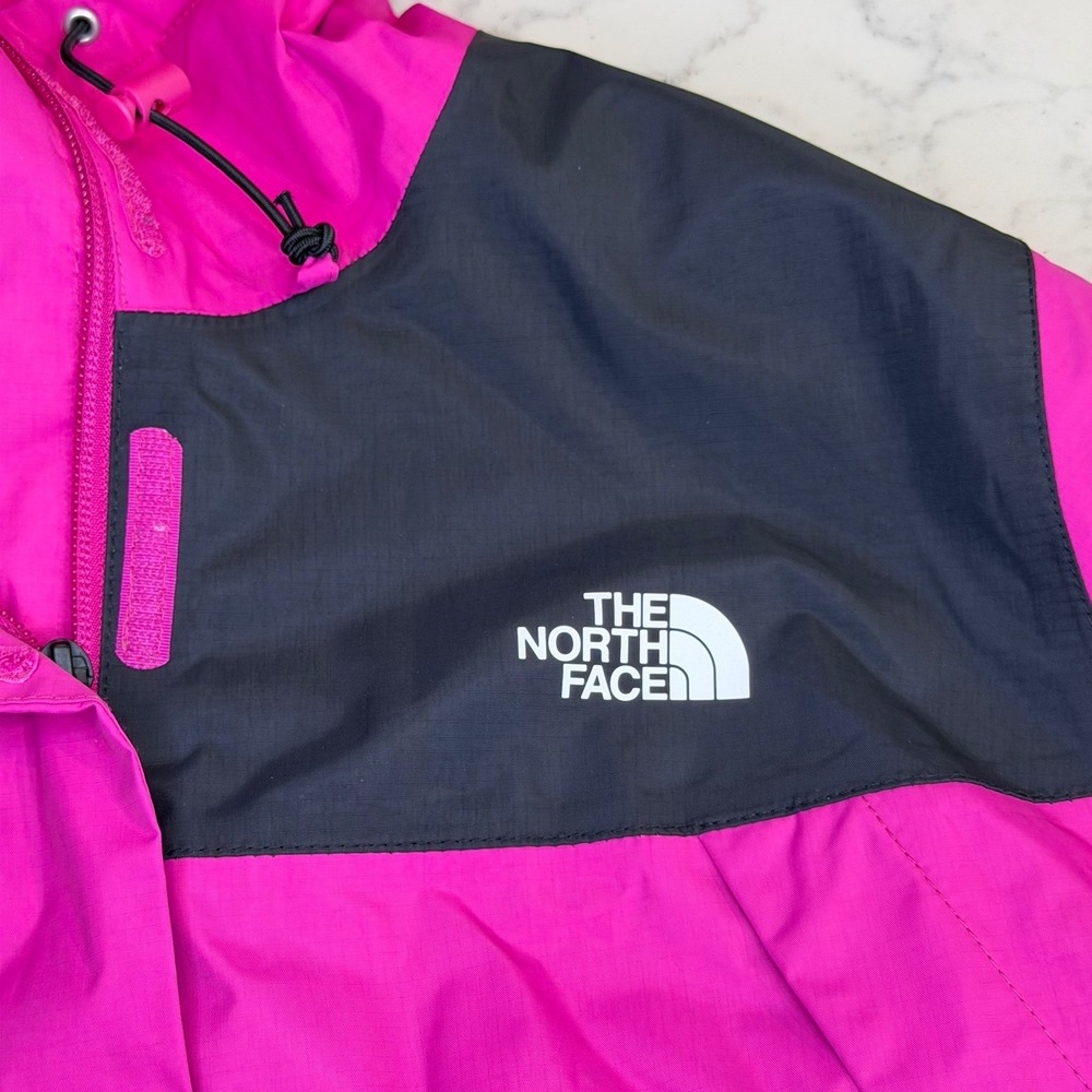 The North Face Womens Antora Rain Jacket XL Pink Black Hooded Windbreaker Shell - Picture 4 of 10